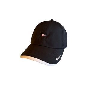 Nike Golf Adjustable Black Cap With Embroidered Logo & Perforated Design